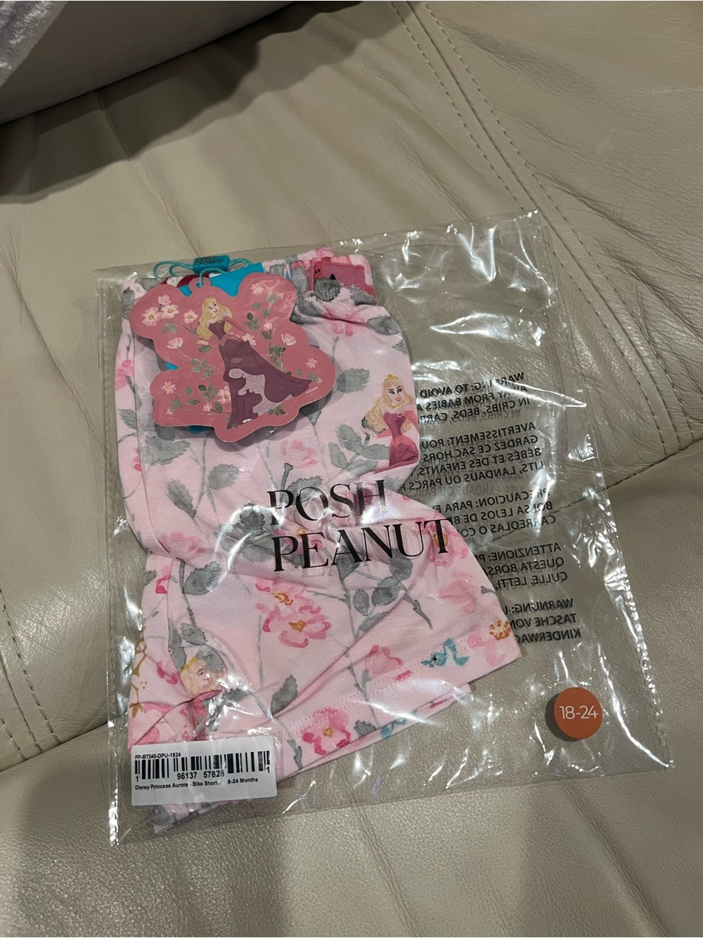 Posh Peanut Princess Aurora Pink Floral Princess Biker Shorts